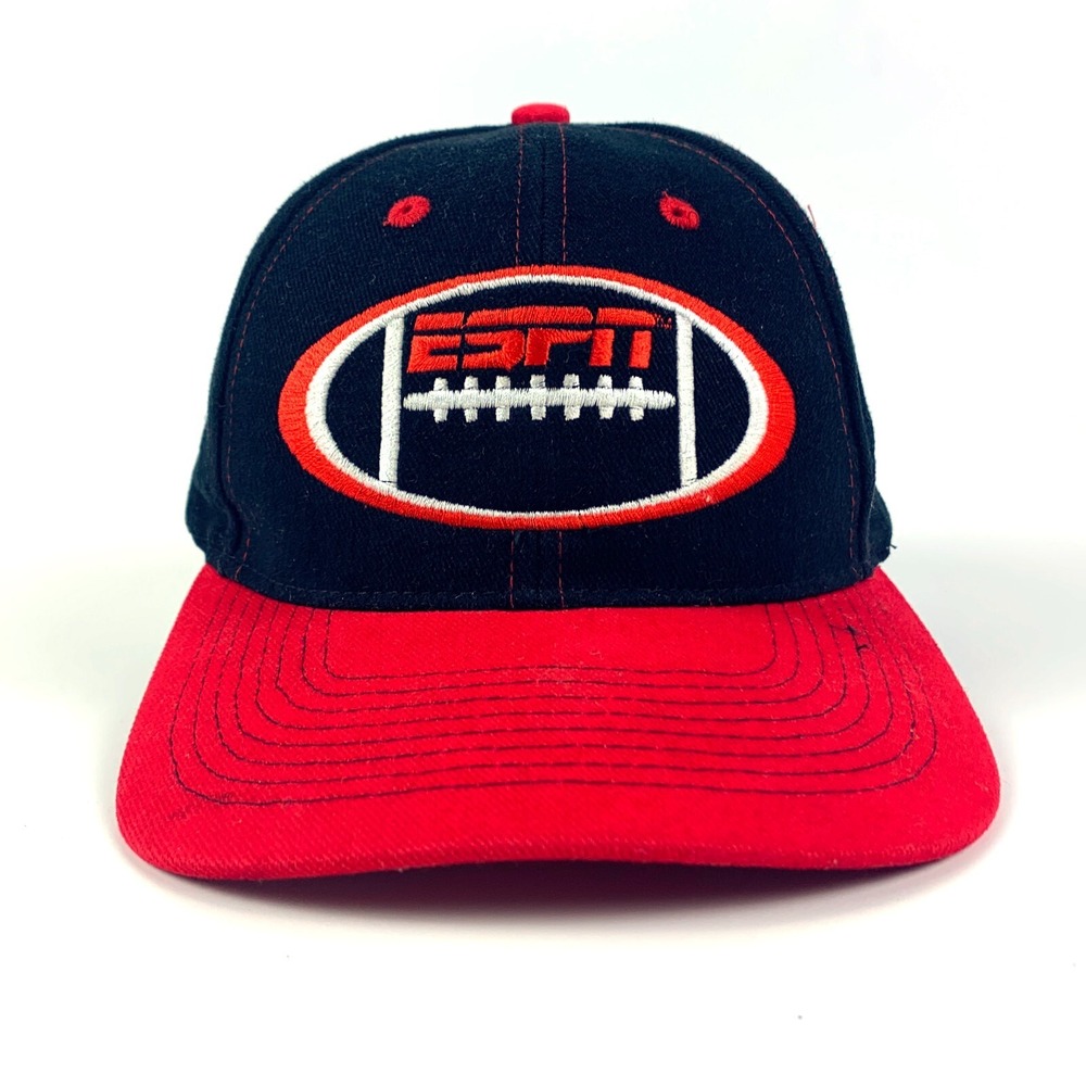 VTG ESPN Drew Pearson‎ Hat OSFA Black Red Football Strapback